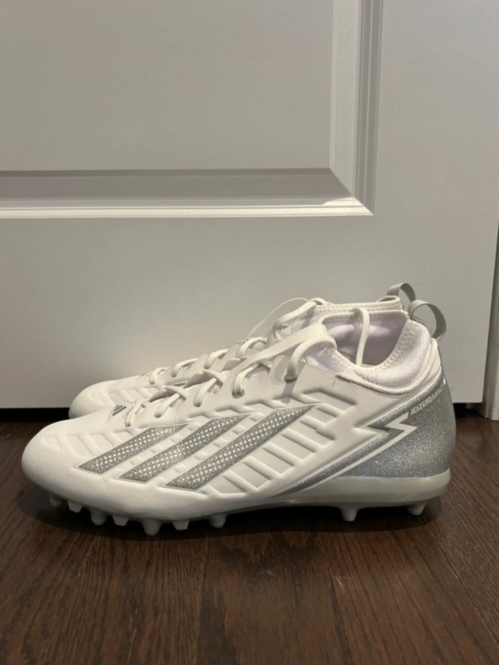 Adidas Adults White and Silver Football Cleats Size 15 US